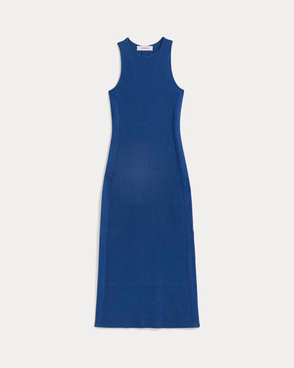 Cutaway Ribbed Midi Dress | Estate Blue
