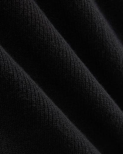 Knit Quarter-Zip Polo | Black