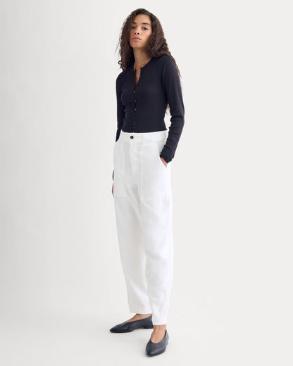 Patch Pocket Ballon Pant in Buttersoft | White