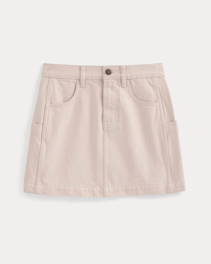 Denim Utility Mini Skirt | Calico Ecru