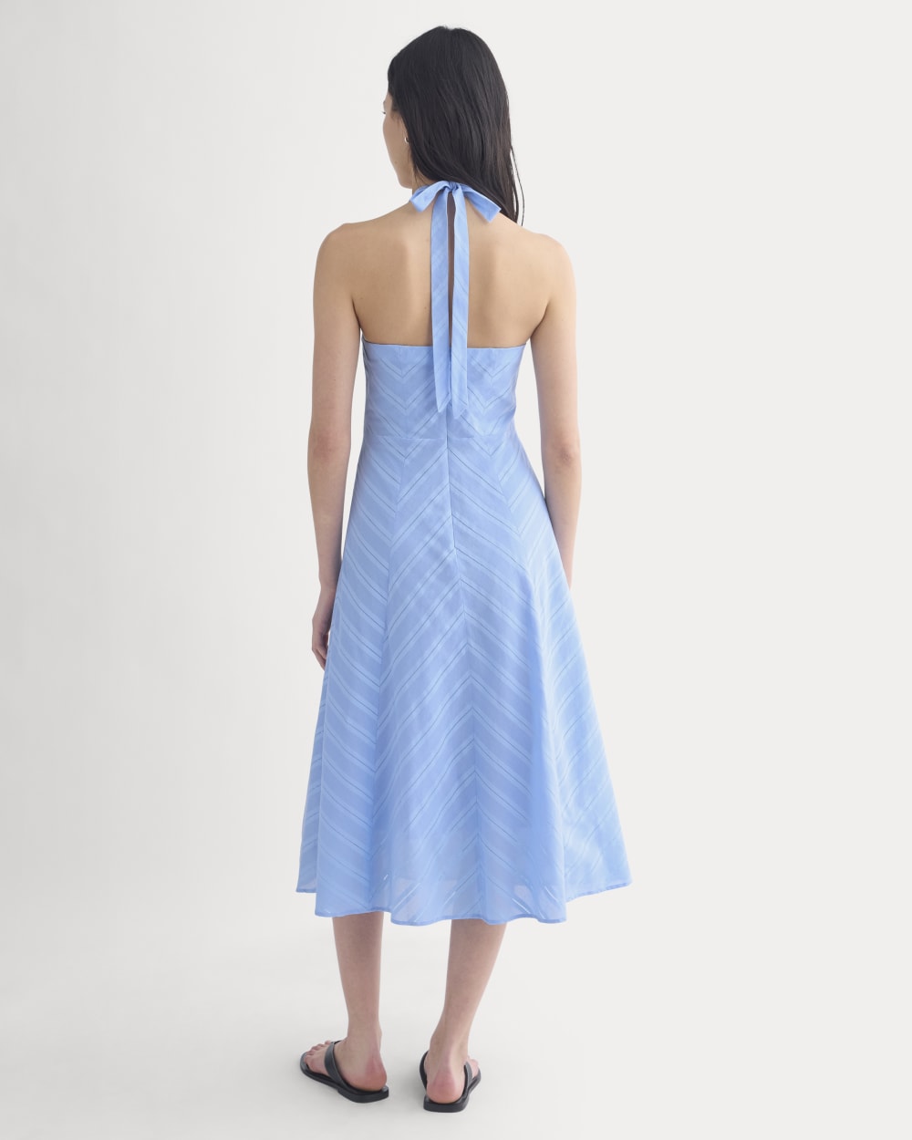 Textured Halter Midi Dress | Open Air Blue