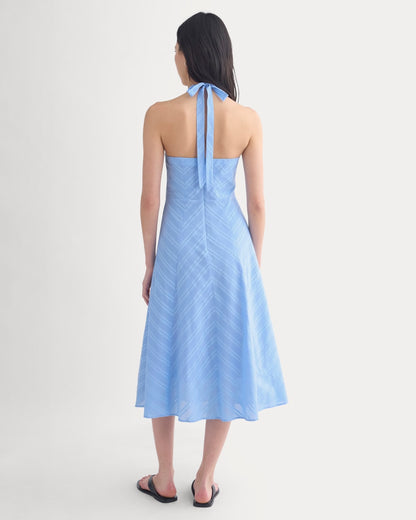 Textured Halter Midi Dress | Open Air Blue