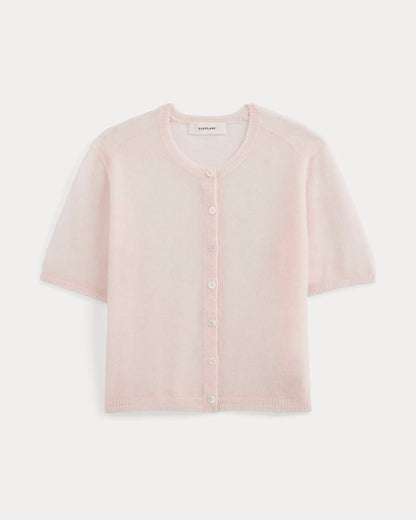 The Air Alpaca™ Short-Sleeve Cardigan | Soft Pink