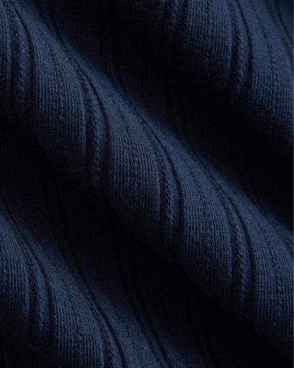 Scoop-Neck Tank in Pointelle | Deep Navy