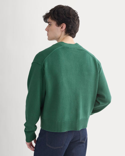 Cropped Cardigan in Everyday Cotton | Hunter Green
