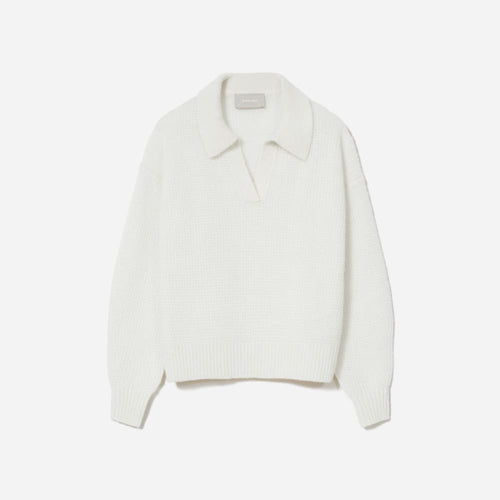 The Alpaca Waffle-Stitch Polo | Snow