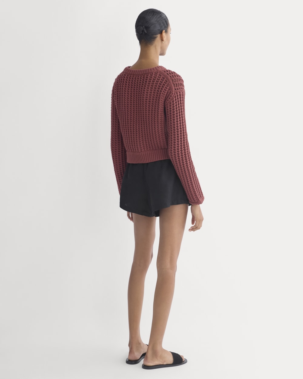 Open-Knit Crew in Elevated Cotton | Henna Red