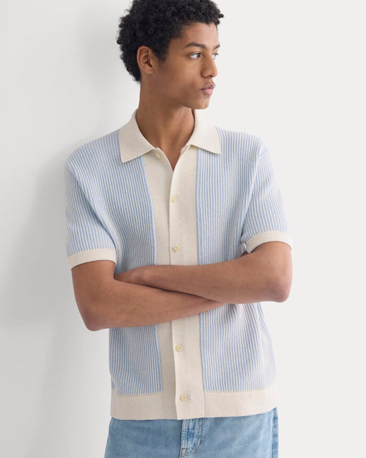 Button-Down Resort Polo | Light Heathered Oat/Open Air