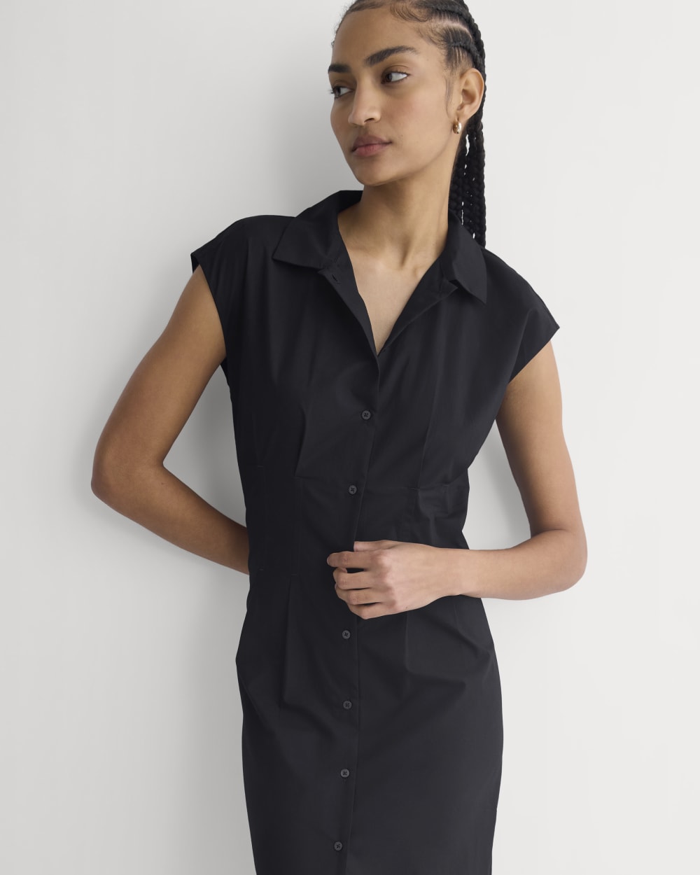 Muscle Shirtdress in Lightweight Cotton | Black
