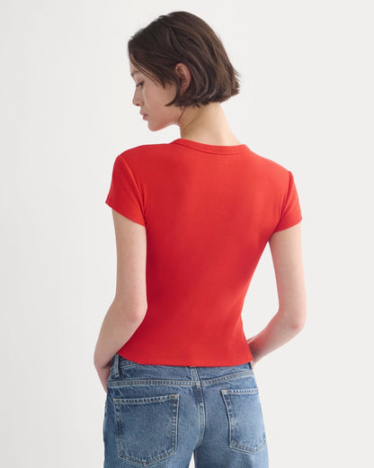 RetroSoft Cotton Crew | Fiery Red