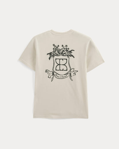 Everlane x Peace and Quiet Crest Graphic Tee | Bone