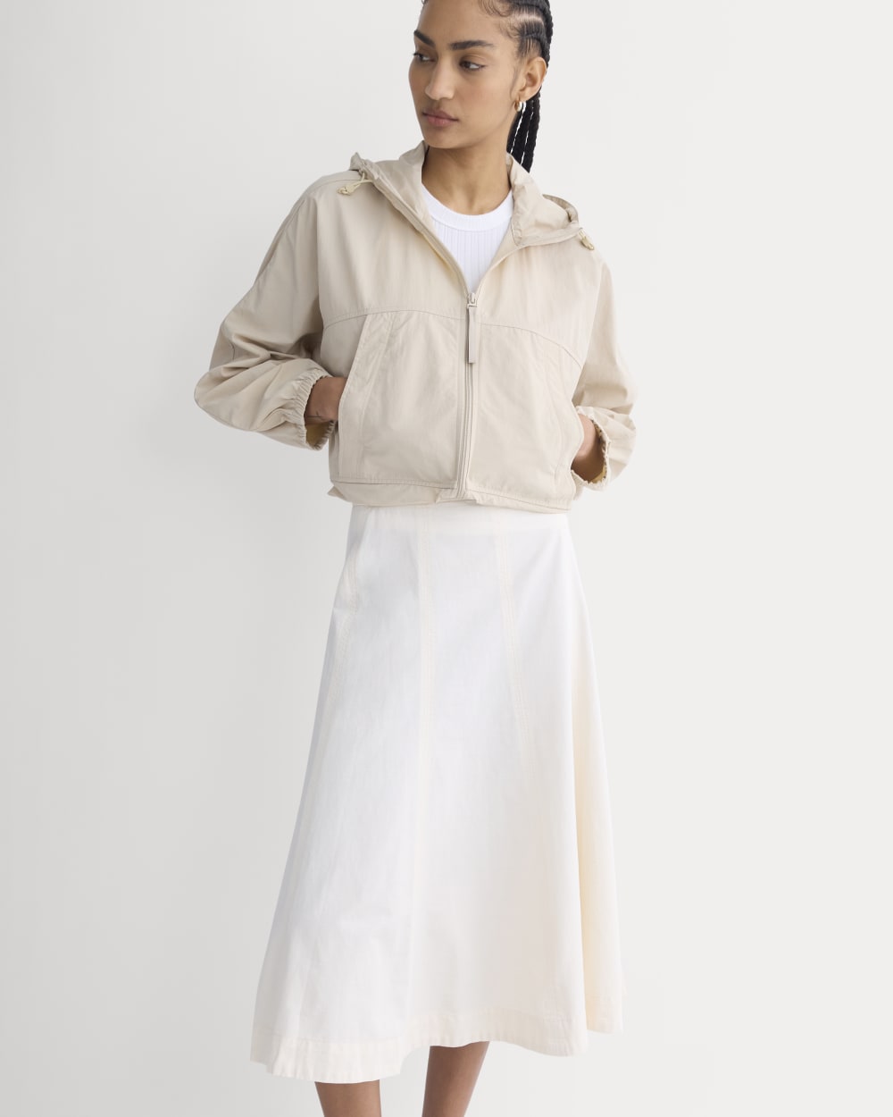 Seamed Midi Skirt | Bone