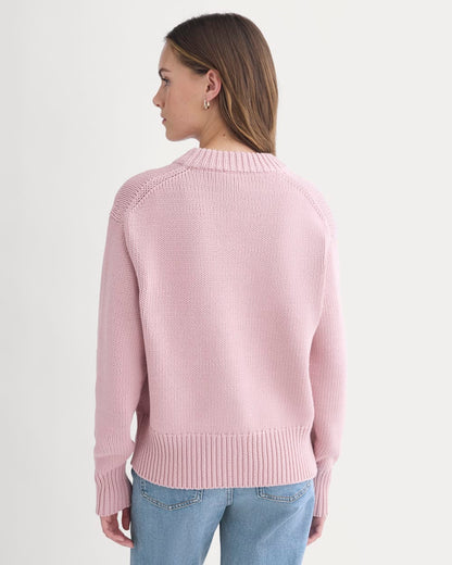 Oversized Cocoon Crew in Elevated Cotton | Burnished Lilac