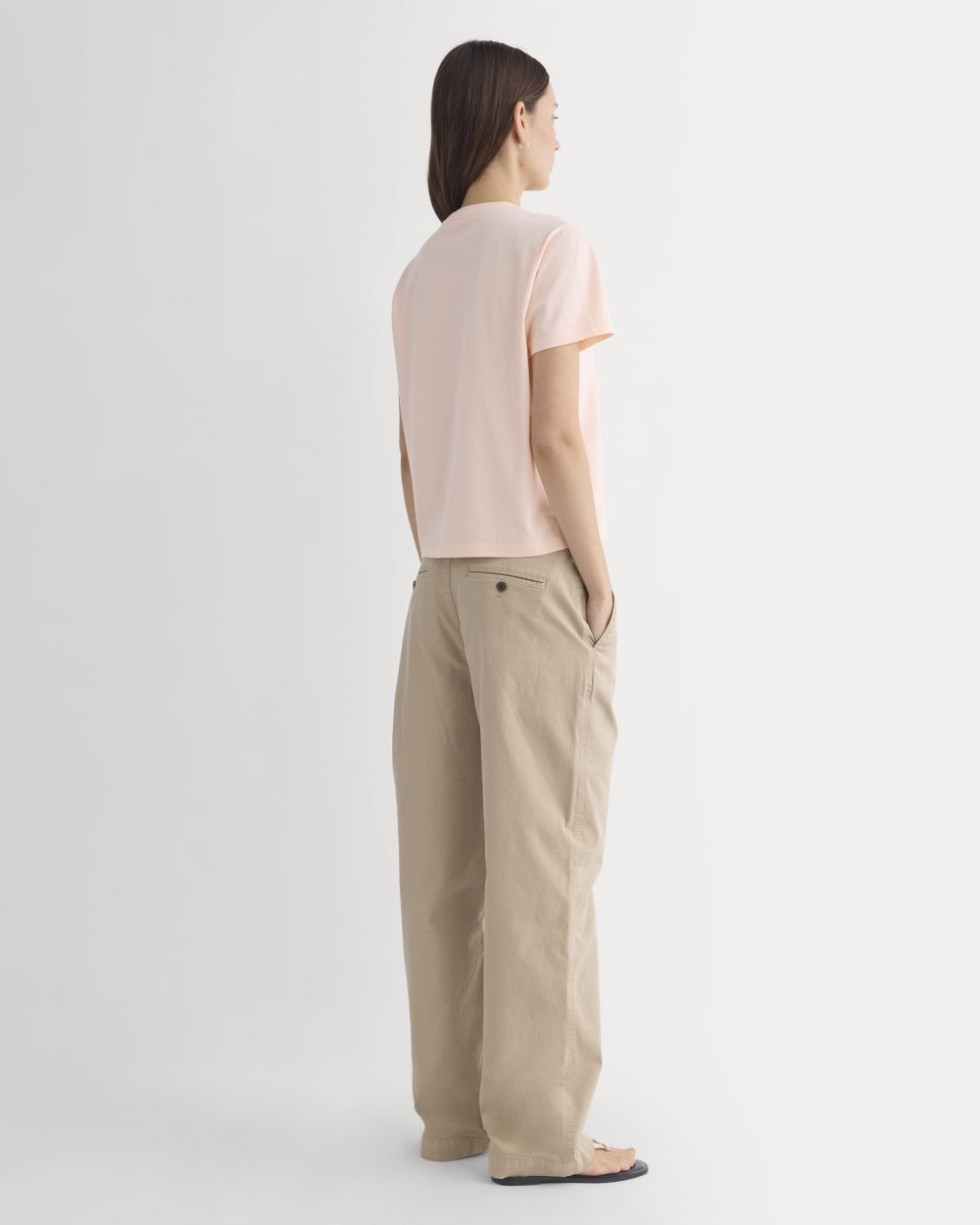 The Box-Cut Tee in Essential Cotton | Pale Peach | No Pocket
