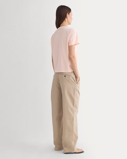 The Box-Cut Tee in Essential Cotton | Pale Peach | No Pocket