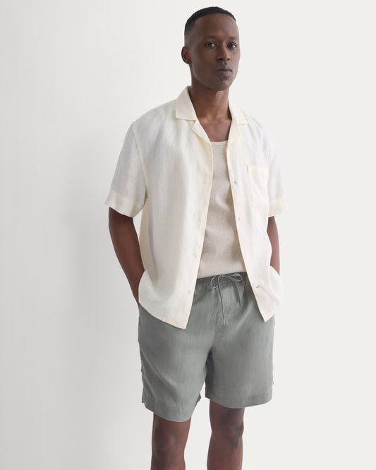 Linen Easy Short | Agave Green