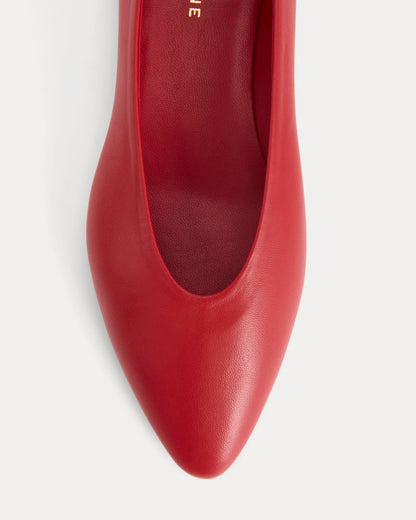 Made in Italy Almond-Toe Flat | Rosa Red