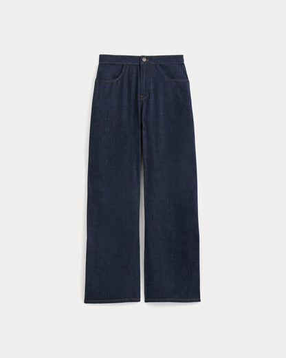 Everlane x Elena Bonvicini Crescent Barrel Jean | Deep Bay Indigo