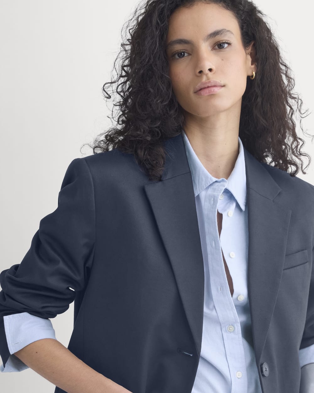 Tailored Drape Blazer | Navy