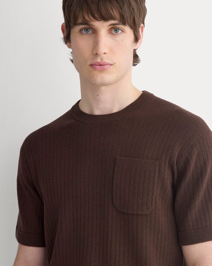 Textured Knit Tee | Coffee Bean