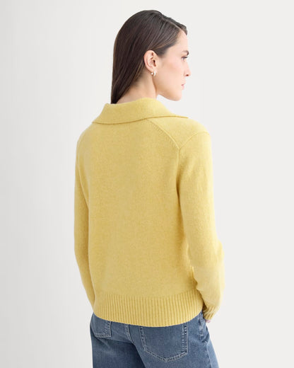 Cashmere Polo Sweater | Double Cream Heather