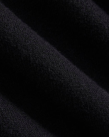Double Knit Half-Zip in Cotton Merino | Black