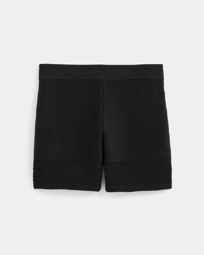 Open-Knit Short in Everyday Cotton | Black