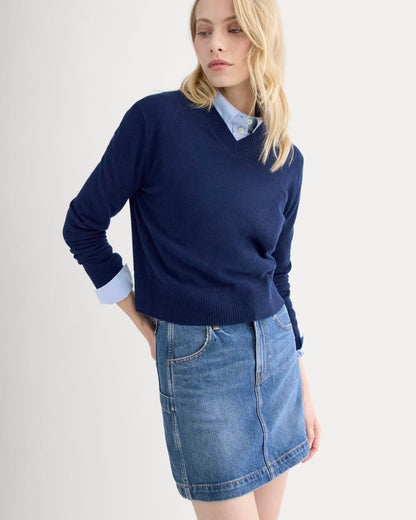 Denim Utility Mini Skirt | Dark Indigo