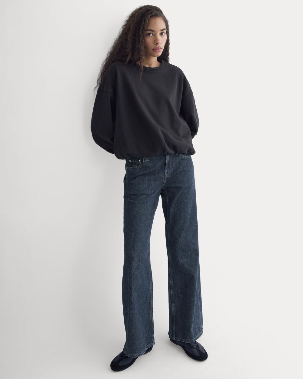 Lightweight Terry Bubble Sweatshirt | Black