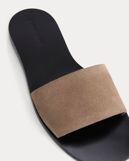 Suede Slide Sandal | Almond Buff Suede