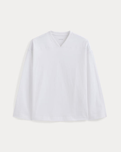 Retro V-Neck Jersey | White