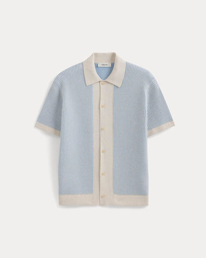 Button-Down Resort Polo | Light Heathered Oat/Open Air