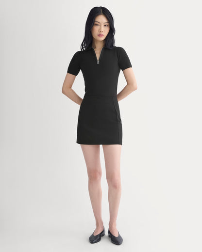 Knit Quarter-Zip Polo | Black