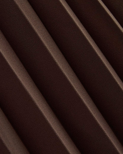 Pleated Crepe Midi Skirt | Dark Chocolate
