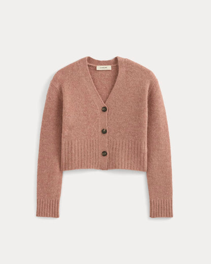 High V Cropped Cardigan in Alpaca | Heather Ash Rose