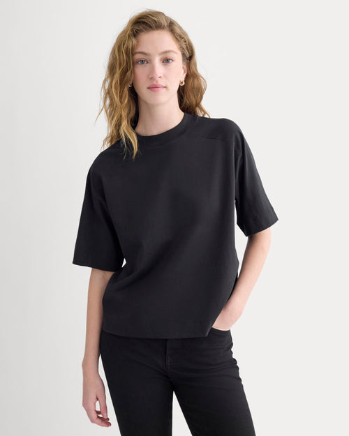 Oversized Seamed Tee | Black