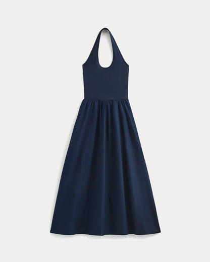 Halter Dress in Ultrasoft Cotton | Navy