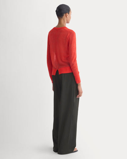 The Air Alpaca™ Relaxed Crew Top | Fiery Red