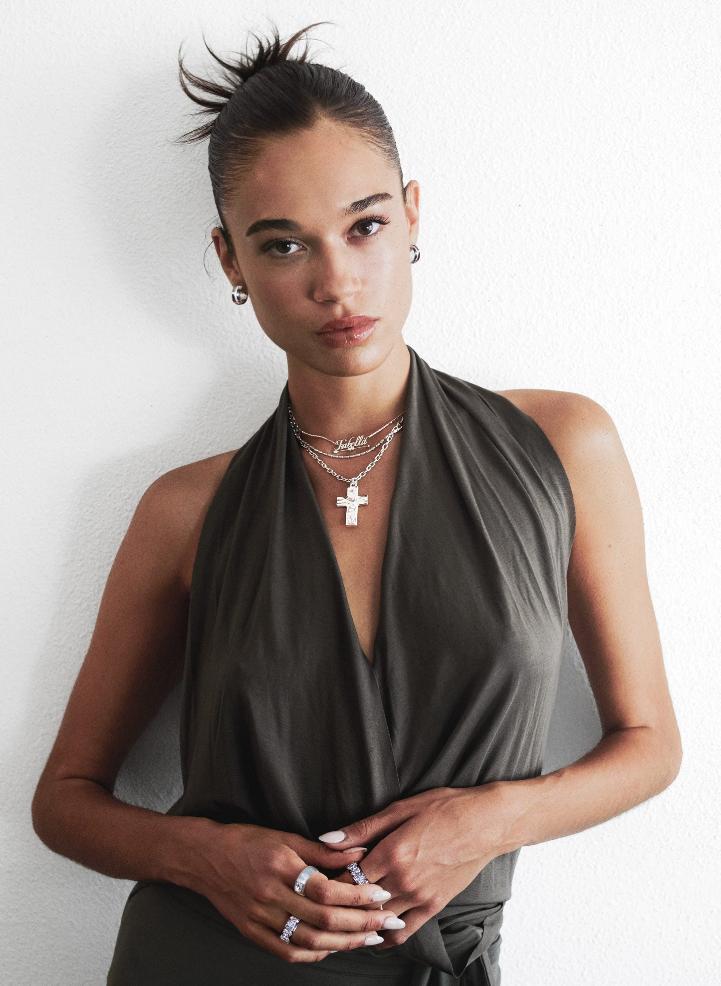 Icon Cross Necklace in Silver