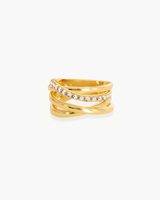 Criss Cross Pave Ring