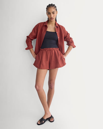 Flowy Short in Linen | Henna Red