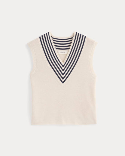 Relaxed V-Neck Vest in Cotton Merino | Canvas