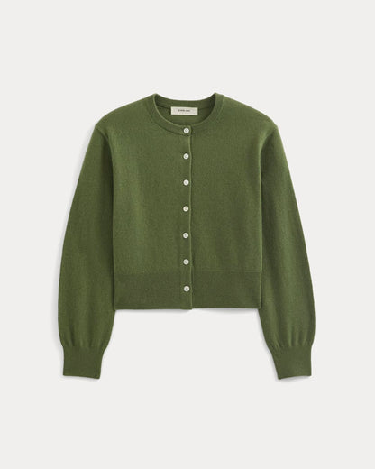 Cashmere Cropped Cardigan | Forest Green