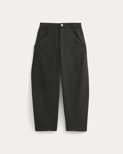 Double-Stitch Barrel Pant | Black