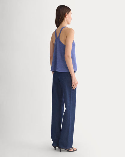 Racerback V-Neck Sweater | Blue Dusk