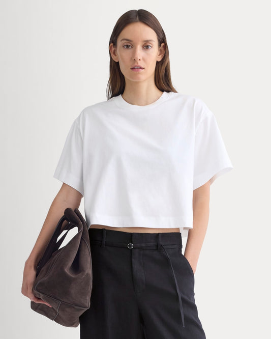 Forever Jersey Cropped Tee | White