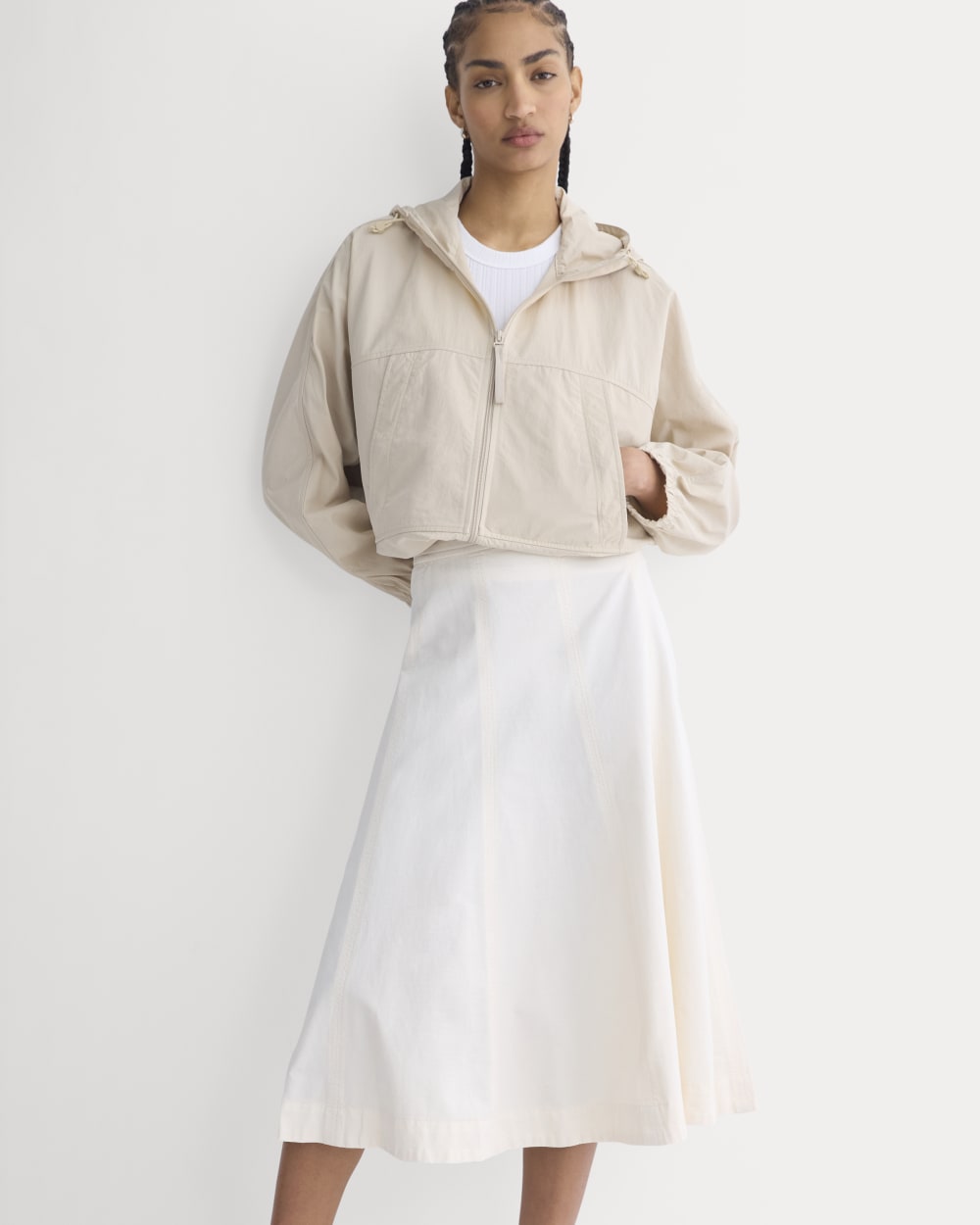 Seamed Midi Skirt | Bone