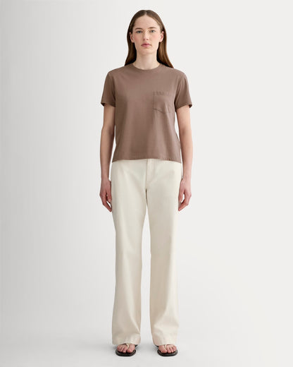 The Box-Cut Tee in Essential Cotton | Mocha | Pocket