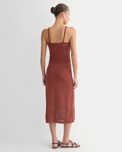 Lace-Knit Cami | Henna Red