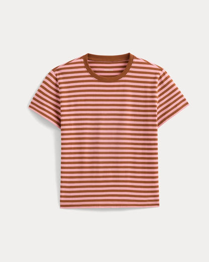 The Box-Cut Tee in Essential Cotton | Toffee/Pink | No Pocket